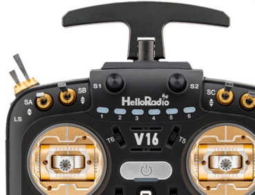 HR1010 HelloRadio V16 MAX 2,4GHz - ELRS LBT Mode 2 Fernsteuerung gold